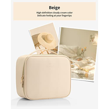 Vlando Travel Makeup Bag Organizer with Dividers - Perfect Gift