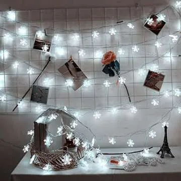 MILEXING Snowflake String Lights – Waterproof Battery Operated