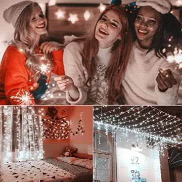 MILEXING Snowflake String Lights – Waterproof Battery Operated