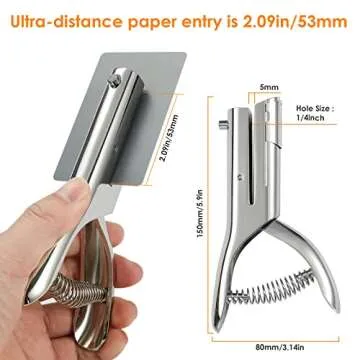 Heavy Duty 2" Reach Hole Punch for Paper & PVC Cards