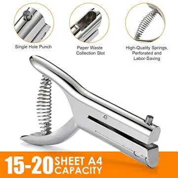 Heavy Duty 2" Reach Hole Punch for Paper & PVC Cards