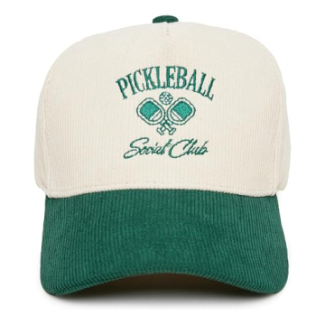Funky Junque Pickleball Social Club Vintage Corduroy Trucker Hat Snapback Adjustable Vintage Two Ton...