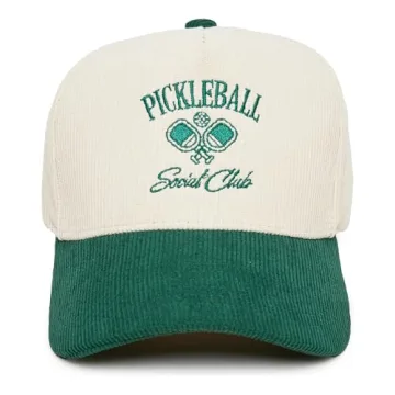 Funky Junque Pickleball Social Club Vintage Corduroy Trucker Hat Snapback Adjustable Vintage Two Ton...