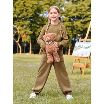 Meikulo Girls Lounge Set - Comfortable Knit Outfit