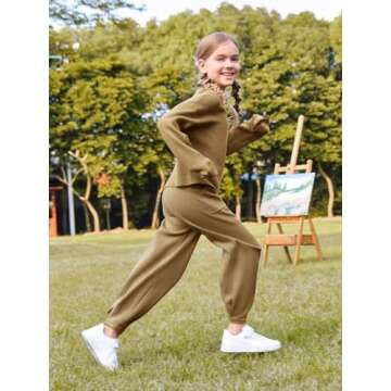 Meikulo Girls Lounge Set - Comfortable Knit Outfit