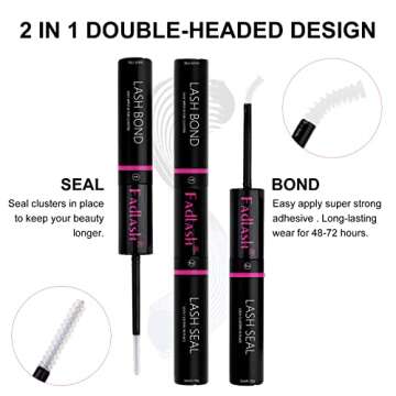 Lash Bond and Seal 10ML Bond and Seal Lash Glue for Individual Lashes Hold 48-72 Hours Cluster Lash ...