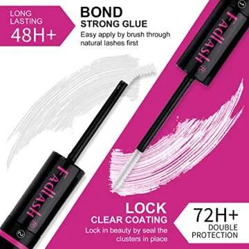 Lash Bond and Seal 10ML Bond and Seal Lash Glue for Individual Lashes Hold 48-72 Hours Cluster Lash Glue DIY Eyelash Extension Kit Self Application at Home