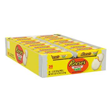 REESE'S White Creme Peanut Butter Eggs, Easter Candy Packs, 1.2 oz (36 Count)