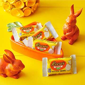 REESE'S White Creme Peanut Butter Eggs, Easter Candy Packs, 1.2 oz (36 Count)