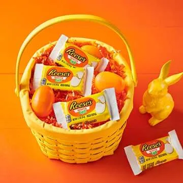 REESE'S White Creme Peanut Butter Eggs, Easter Candy Packs, 1.2 oz (36 Count)