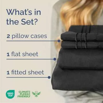 Cal King Size 4 Piece Sheet Set - Comfy Breathable & Cooling Bed Sheets Set - Hotel Luxury Bedding f...