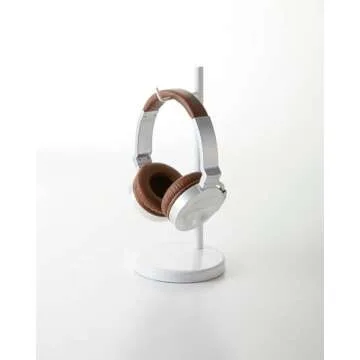 Yamazaki Home Office Desk Headphone Stand - Headset Holder - Round Base, Round, Steel