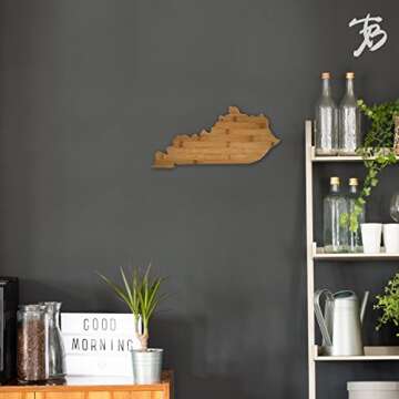 Totally Bamboo Kentucky State Shaped Cutting Board, Natural Bamboo