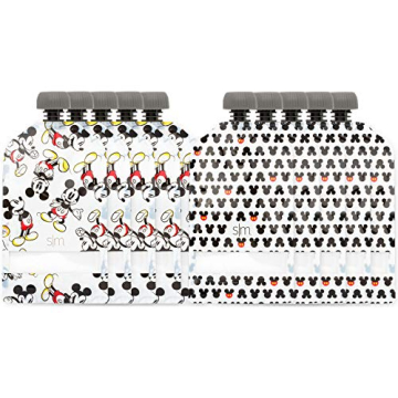 Simple Modern Reusable Food Pouches Disney 10-Pack 5oz - Baby Food Storage Toddler Kids Squeezable P...