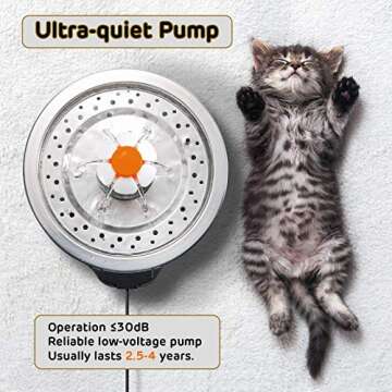 iPettie Stainless Steel Cat Water Fountain with LED Light