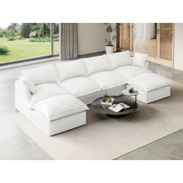 Gtilzria Modular Cloud Sectional Sofa for Living Room,Extra Large U Shaped Couch with Reversible Cha...