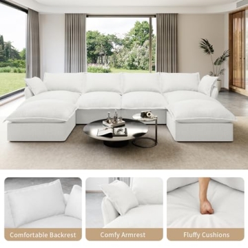 Gtilzria Modular Cloud Sectional Sofa - Cozy U-Shaped Couch