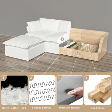 Gtilzria Modular Cloud Sectional Sofa - Cozy U-Shaped Couch