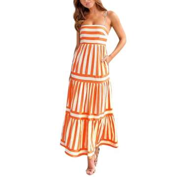 FSAHJKEE Women's Colorful Graphic Maxi Dress for Summer