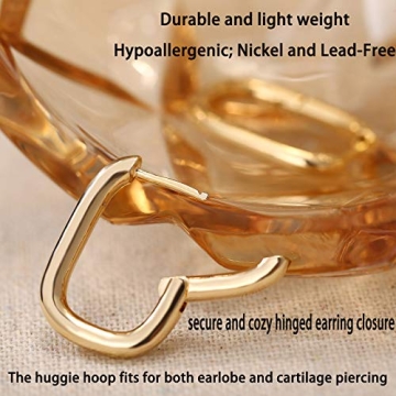 Chunky Gold Hoop Earrings Set - 14K Plated, Hypoallergenic