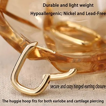 Chunky Gold Hoop Earrings Set - 14K Plated, Hypoallergenic