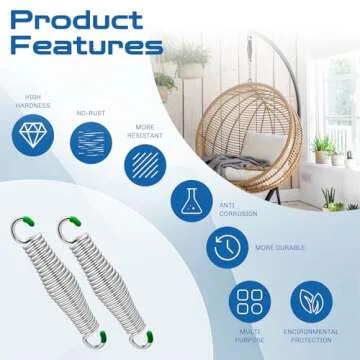 2Pack Premium Porch Swing Springs,1300lb Heavy Duty Springs, Rust Resistant Swing Springs, Spring for Swing Hammock Hanging Chair Spring for Hammock Spring,Porch Swings