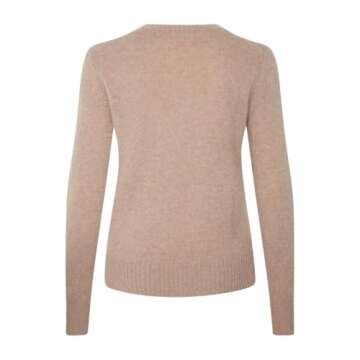 Style Republic 100% Pure Cashmere Long Sleeve Crew Neck Sweater for Women
