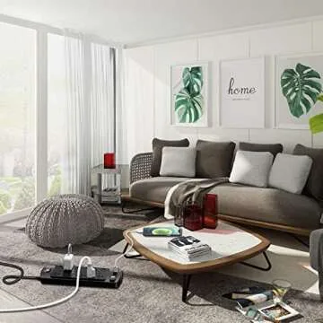 Tcstei Surge Protector with 12 Outlets and 4 USB Ports