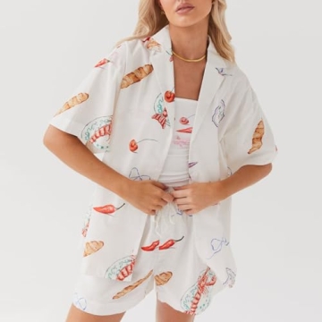 DSORVICD Women's Stylish 2 Piece Beach Pajamas Set