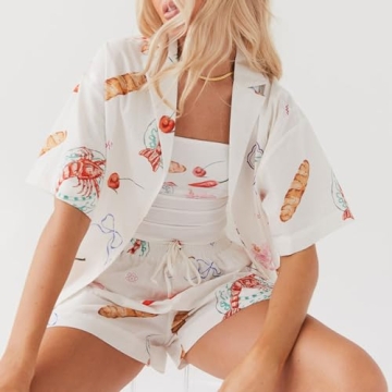 DSORVICD Women's Stylish 2 Piece Beach Pajamas Set