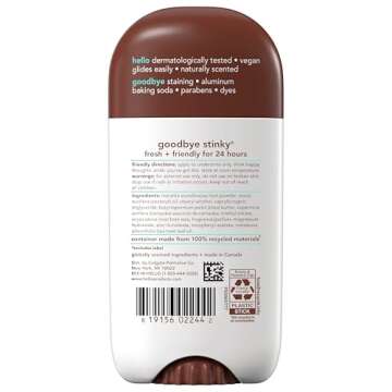 hello Sweet Coconut Deodorant With Shea Butter for Women + Men, Aluminum Free, Baking Soda Free, Parabens Free, 24 Hour Odor Protection, 2.6 Ounce, 2 Pack