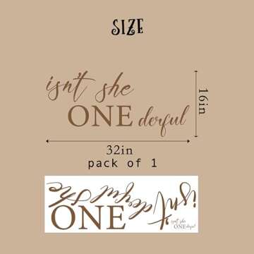 CIEQR Isn't She Onederful Decal - Sweet One Birthday Decorations for First Birthday Party, Anniversary, Baby Shower, Backdrop, Balloon Arch…