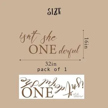 CIEQR Isn't She Onederful Decal - Sweet One Birthday Decorations for First Birthday Party, Anniversary, Baby Shower, Backdrop, Balloon Arch…