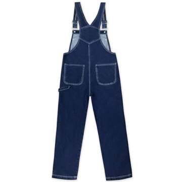Stylish Hybrid Stretch Denim Overalls for Women, Darkwash