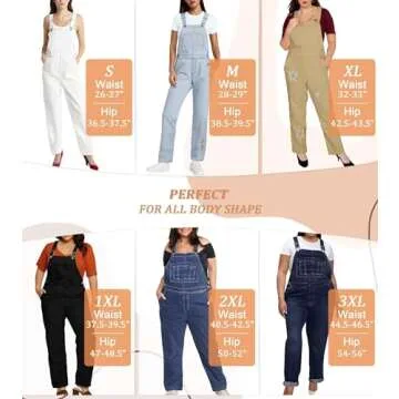 Stylish Hybrid Stretch Denim Overalls for Women, Darkwash