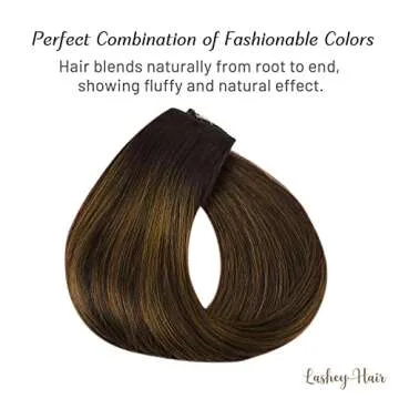 Wire Hair Extensions, 14 inch 75g Dark Brown with Light Brown Invisible Wire Fish Line Hair Extensions Straight Lashey Real Human Hair Extensions for women Remy Human Wire Hair Extensions