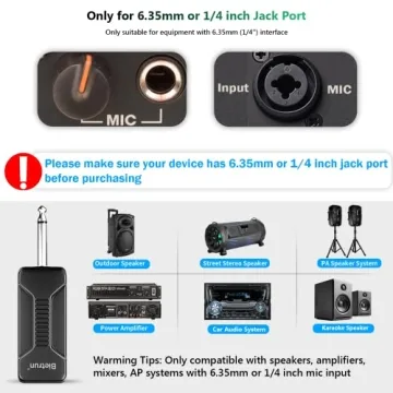 Bietrun 160ft Wireless Mic - Rechargeable & Durable