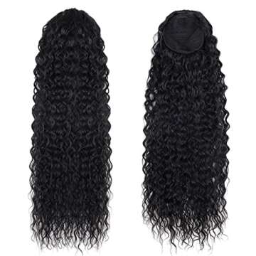 FASHION LINE Long Curly Drawstring Ponytail 30” Synthetic Clip In Ponytail Extensions