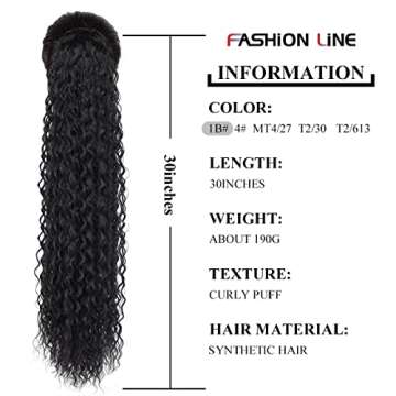 FASHION LINE Curly Drawstring Ponytail Extensions 30"