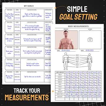 Hardcover Fitness Journal Workout Planner for Men & Women - A5(5.7" x 8.3") Sturdy Workout Log Book to Track Gym & Home Workouts