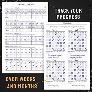 Hardcover Fitness Journal Workout Planner for Men & Women - A5(5.7" x 8.3") Sturdy Workout Log Book to Track Gym & Home Workouts