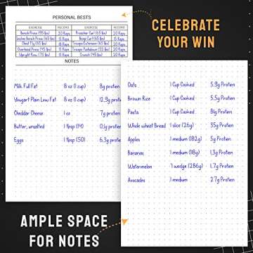 Hardcover Fitness Journal Workout Planner for Men & Women - A5(5.7" x 8.3") Sturdy Workout Log Book to Track Gym & Home Workouts