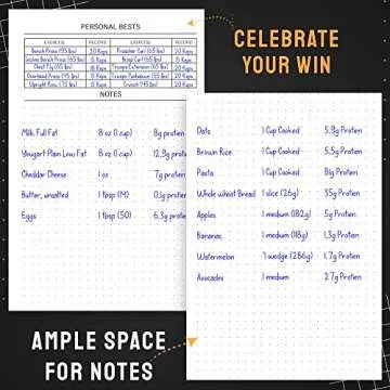 Hardcover Fitness Journal Workout Planner for Men & Women - A5(5.7" x 8.3") Sturdy Workout Log Book to Track Gym & Home Workouts