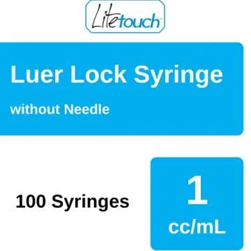 Litetouch 1ml Luer Lock Syringe, Sterile, Individually Sealed - 100 Syringes per Box (no Needle)