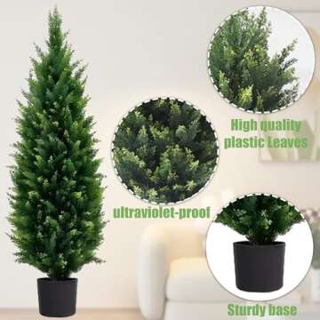 MDAL 6ft Artificial Topiary Trees Beautiful Realistic Faux Cedar Pines UV Protection for Indoor Outdoor Front Porch Decorate (Christmas Tree*2)