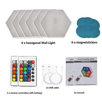 Smart Hexagon LED Lights Colorful RGB Touch Control Panels