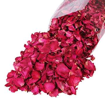 TooGet Flower Petals and Buds Variety Rose 4 Bags Includes Rose Petals Rose Buds Rosa Damascena Gold...