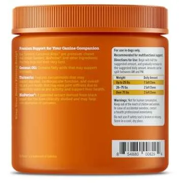 Zesty Paws Turmeric Curcumin for Dogs - for Hip & Joint Mobility Supports Canine Digestive Cardiovascular & Liver Health - Coconut Oil for Skin Health with 95% Curcuminoids + BioPerine Bacon, 90 Count