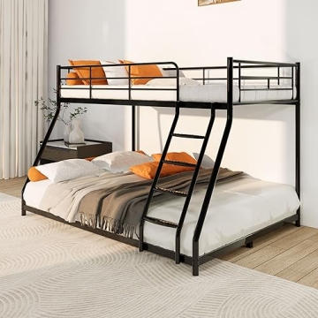 GRAYELL Metal Bunk Beds Twin Over Full Bunk Bed for Kids Teens Adults,Heavy Duty,CPC Certified,with ...