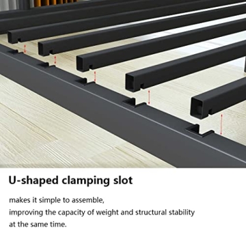 GRAYELL Metal Bunk Bed Twin Over Full - Heavy Duty & Safe  